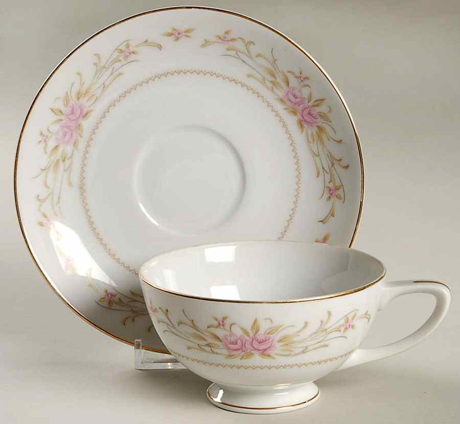 Dubois Footed Cup & Saucer Set by Rose (Japan)-1