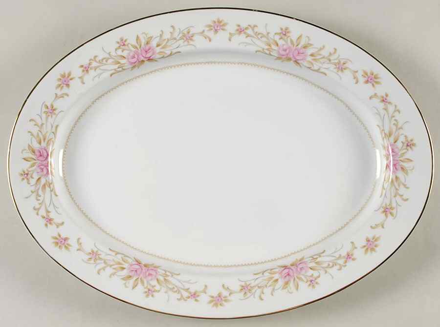 Dubois 16" Oval Serving Platter by Rose (Japan)-1