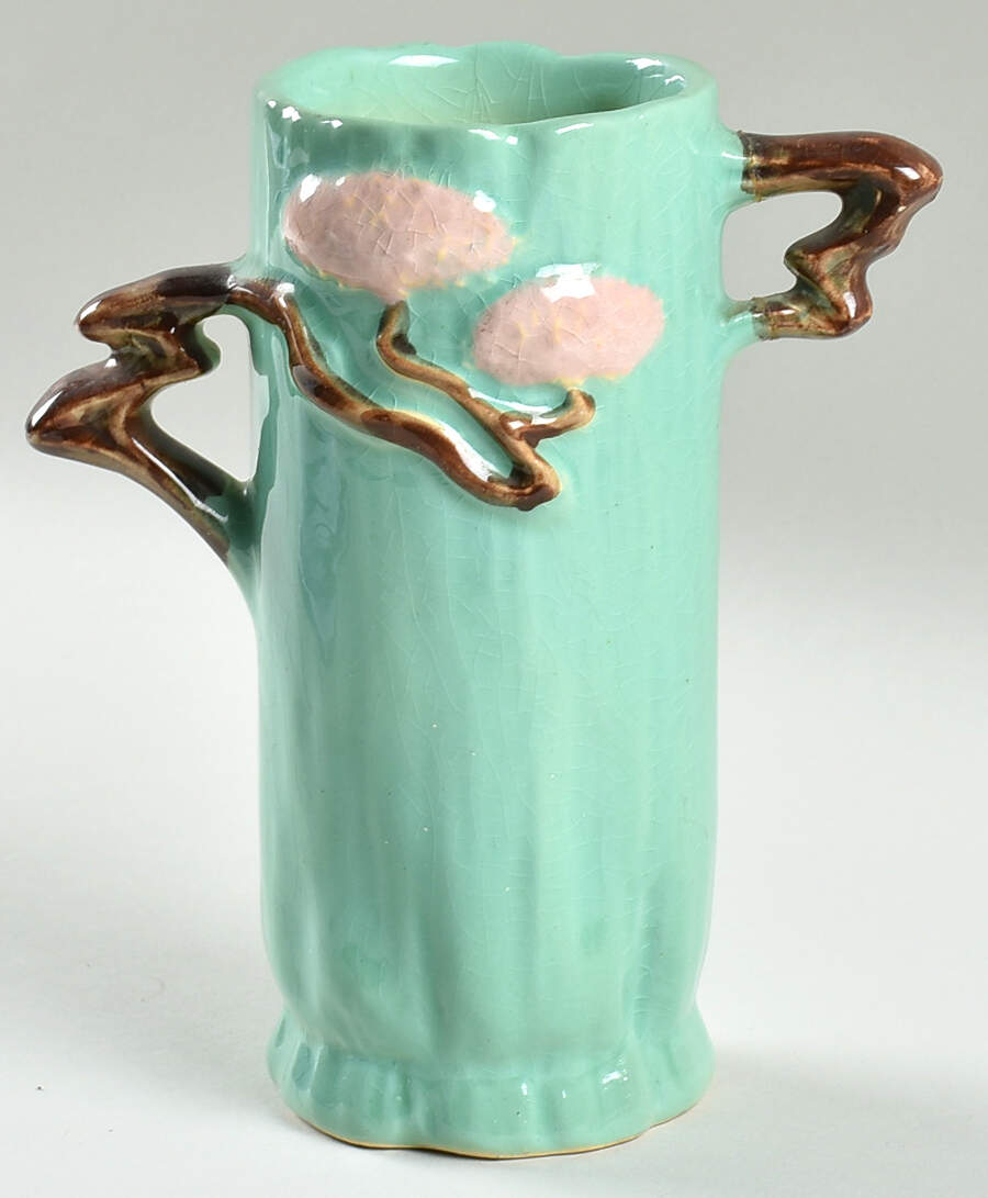 Ming Tree Jade Green 6" Handled Vase by Roseville-1
