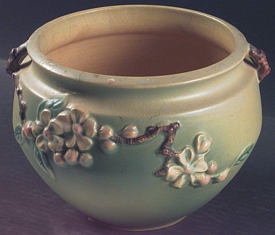 Apple Blossom Green 6" Jardiniere by Roseville-1