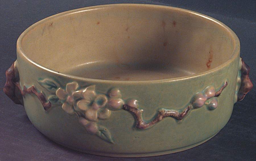 Apple Blossom Green 6" Round Handled Bowl by Roseville-1