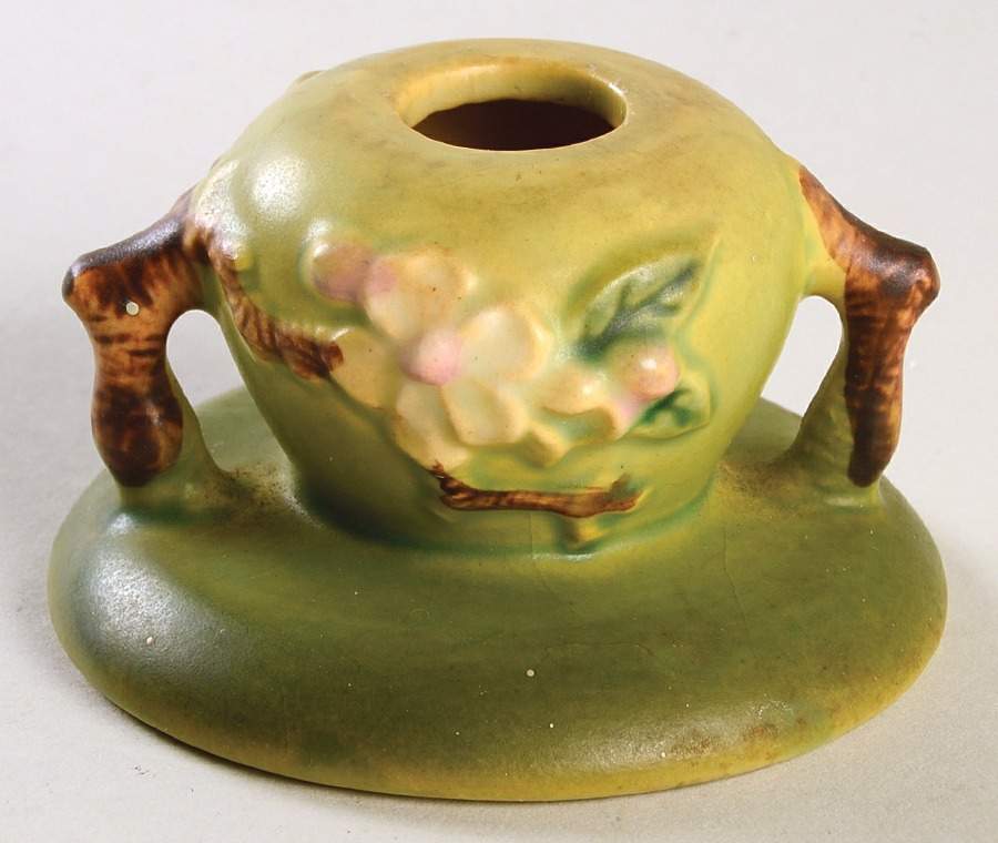 Apple Blossom Green 2" Candlestick by Roseville-1