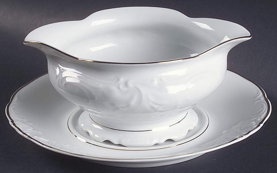 RKT17 Round Gravy Boat & Underplate by Royal Kent (Poland)-1