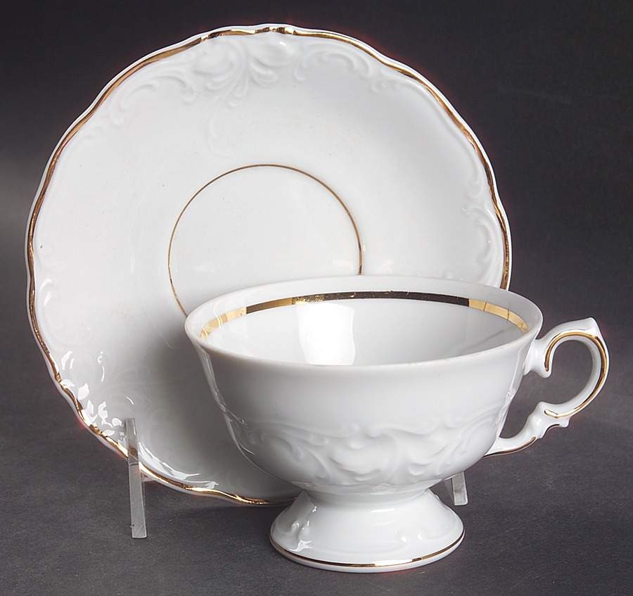 RKT17 Footed Cup & Saucer Set by Royal Kent (Poland)-1