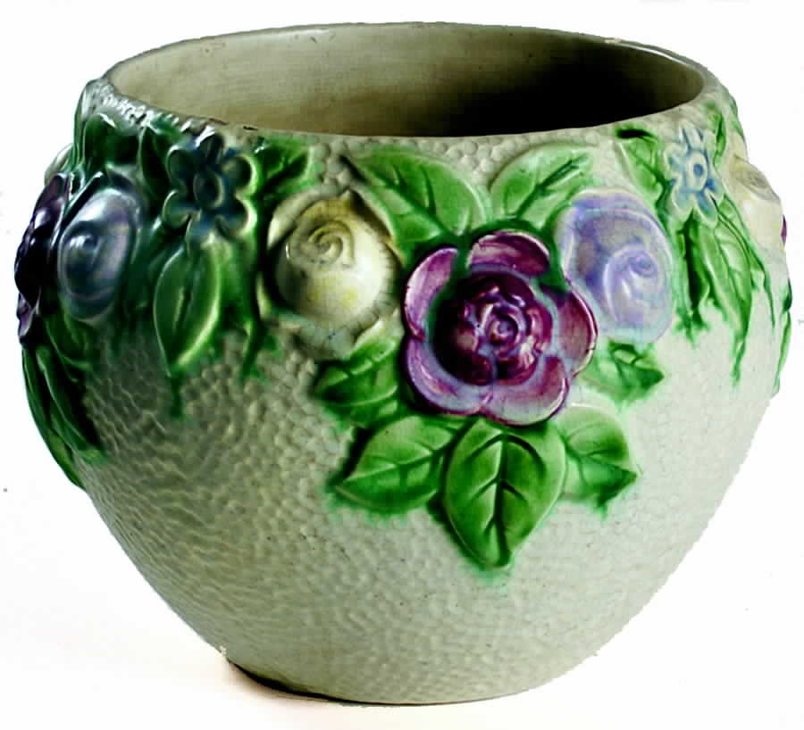 Rozane Yellow (Floral) 7" Jardiniere by Roseville-1