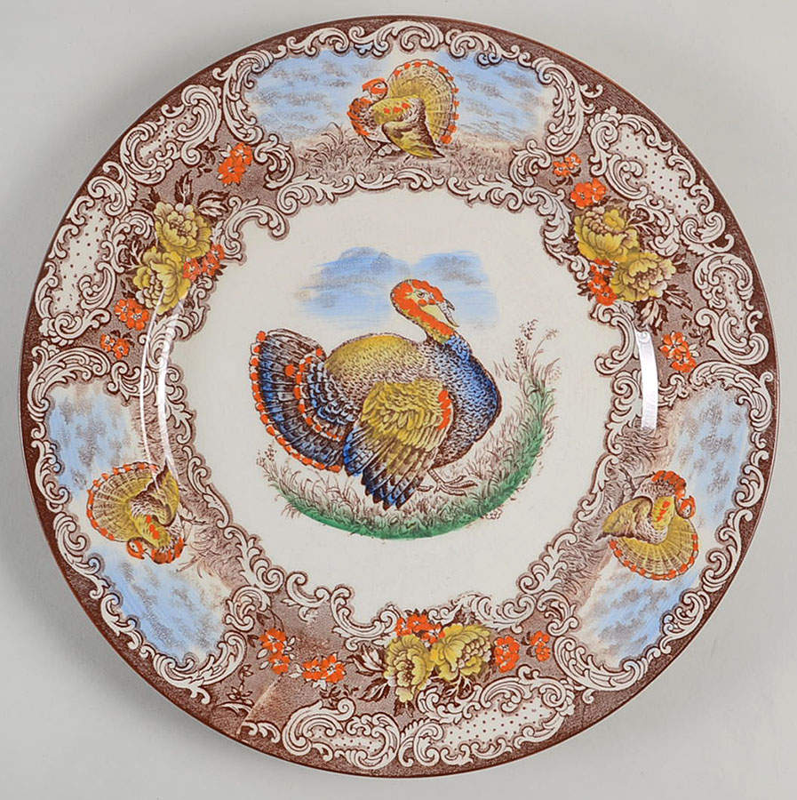 4343 (Brown, Multicolor) Dinner Plate by Rowland & Marsellus-1