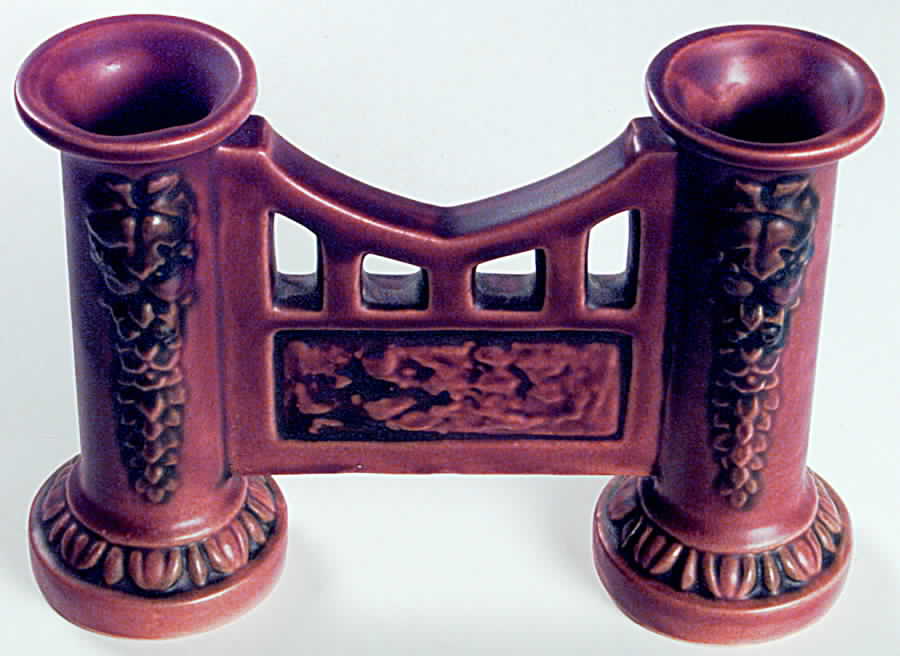 Florentine Brown 6" Gate Vase (Double Bud) by Roseville-1