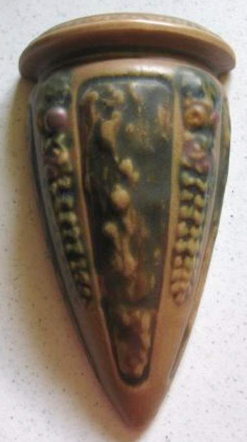 Florentine Brown 7" Wall Pocket Vase by Roseville-1