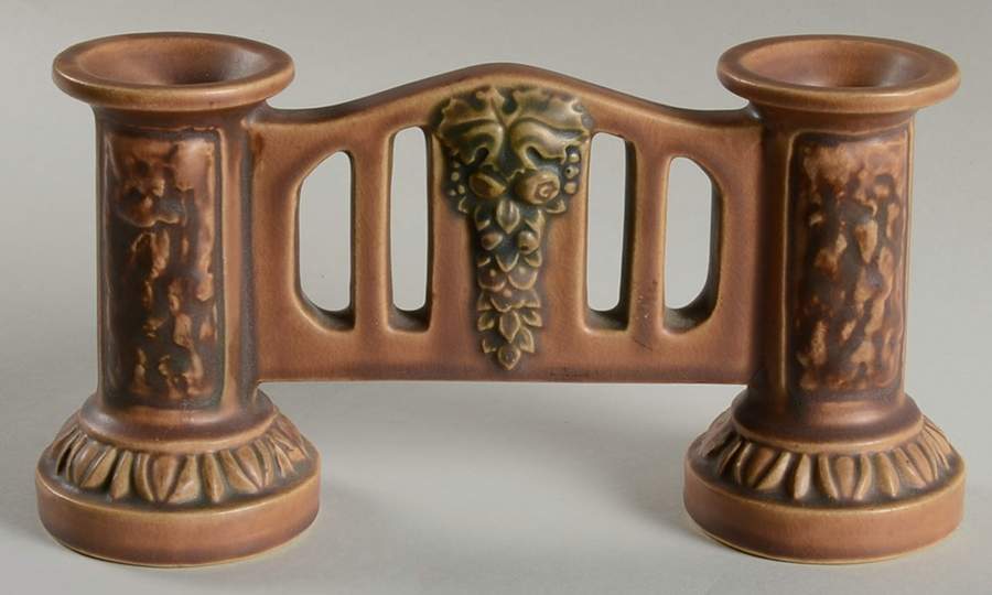 Florentine Brown 4" Gate Vase (Double Bud) by Roseville-1