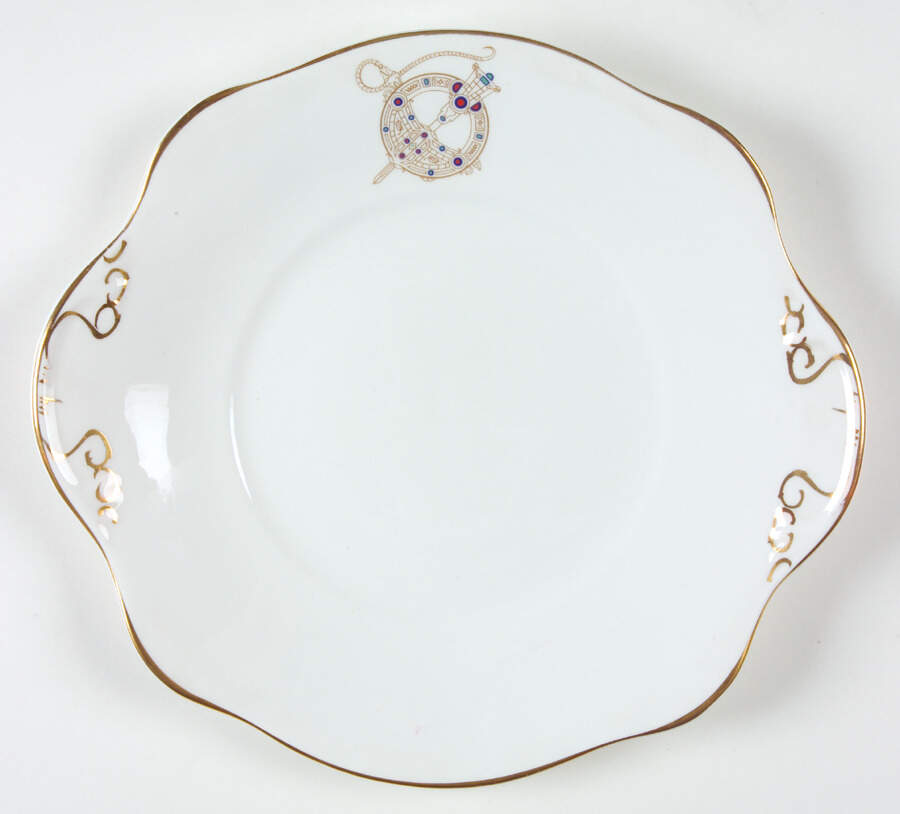Tara Brooch (Scalloped) Handled Cake Plate by Royal Tara-1
