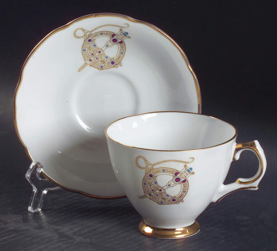 Tara Brooch (Scalloped) Footed Cup & Saucer Set by Royal Tara-1
