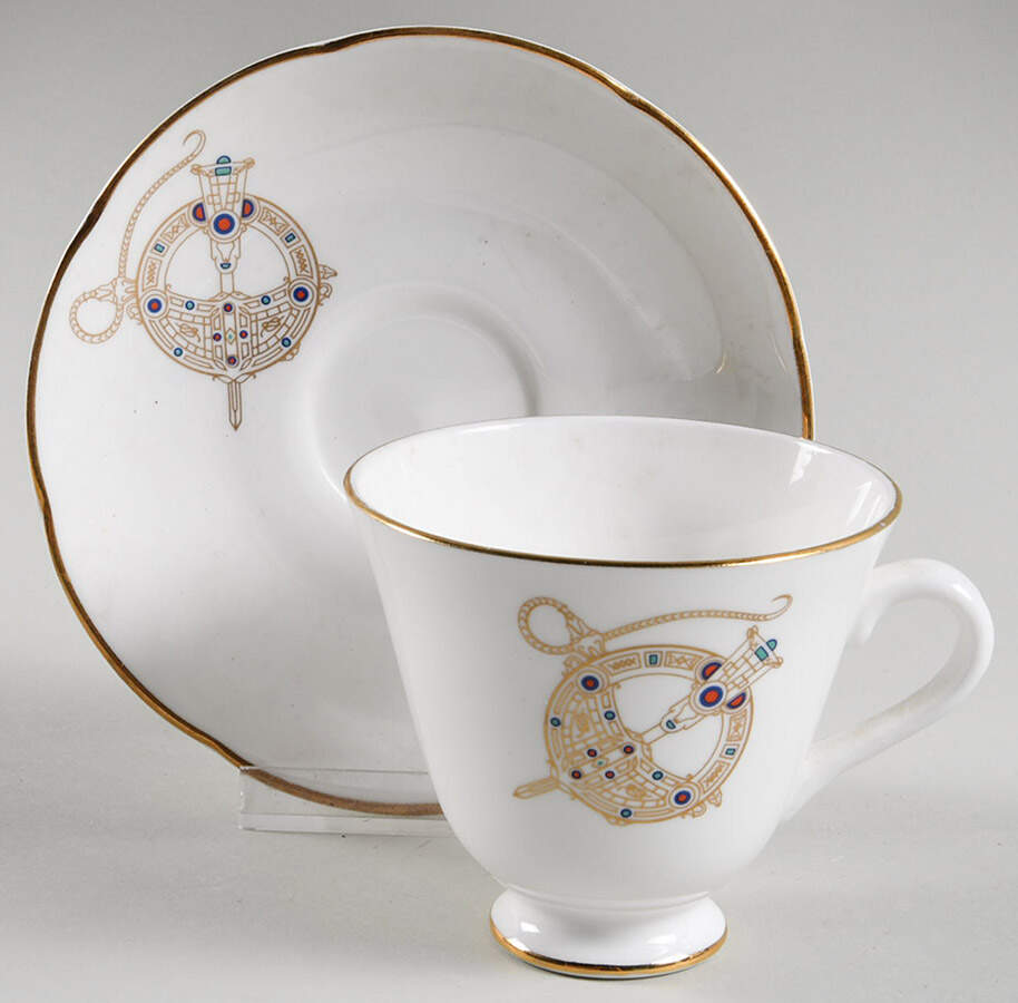 Tara Brooch (Scalloped) Footed Cup & Saucer Set by Royal Tara-1