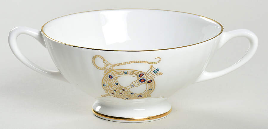 Tara Brooch (Scalloped) Footed Cream Soup Bowl by Royal Tara-1