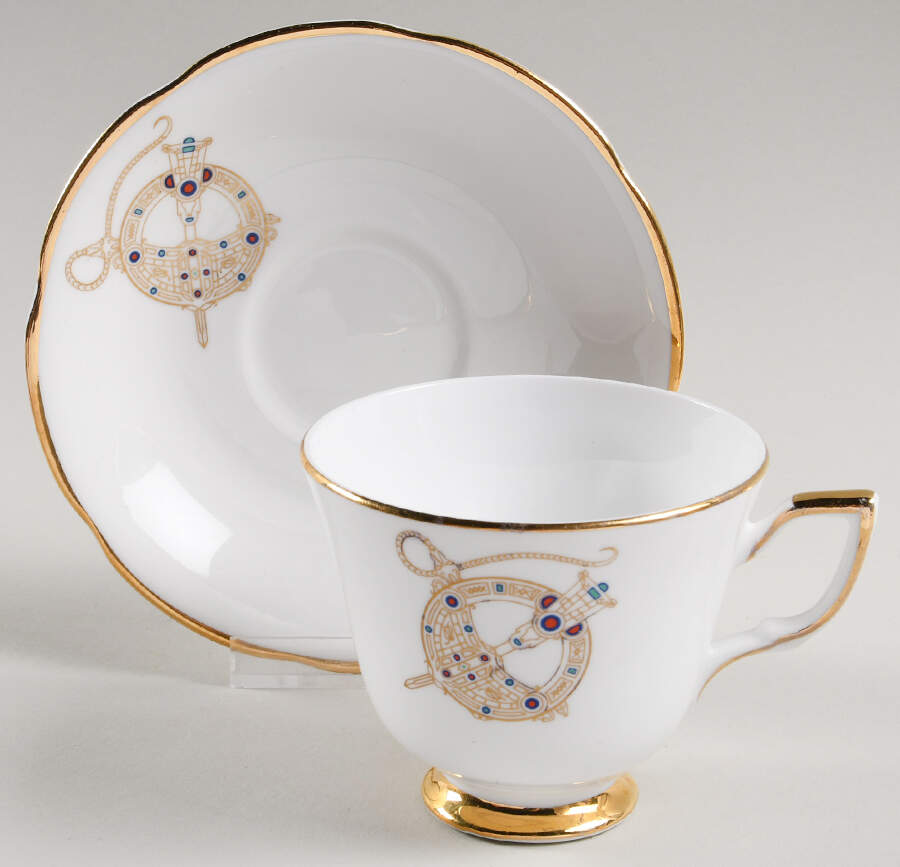 Tara Brooch (Scalloped) Footed Cup & Saucer Set by Royal Tara-1