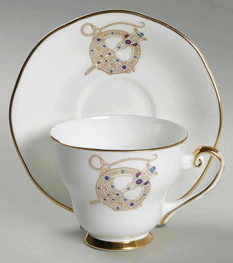 Tara Brooch (Scalloped) Footed Cup & Saucer Set by Royal Tara-1