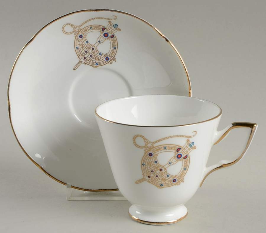 Tara Brooch (Scalloped) Footed Cup & Saucer Set by Royal Tara-1
