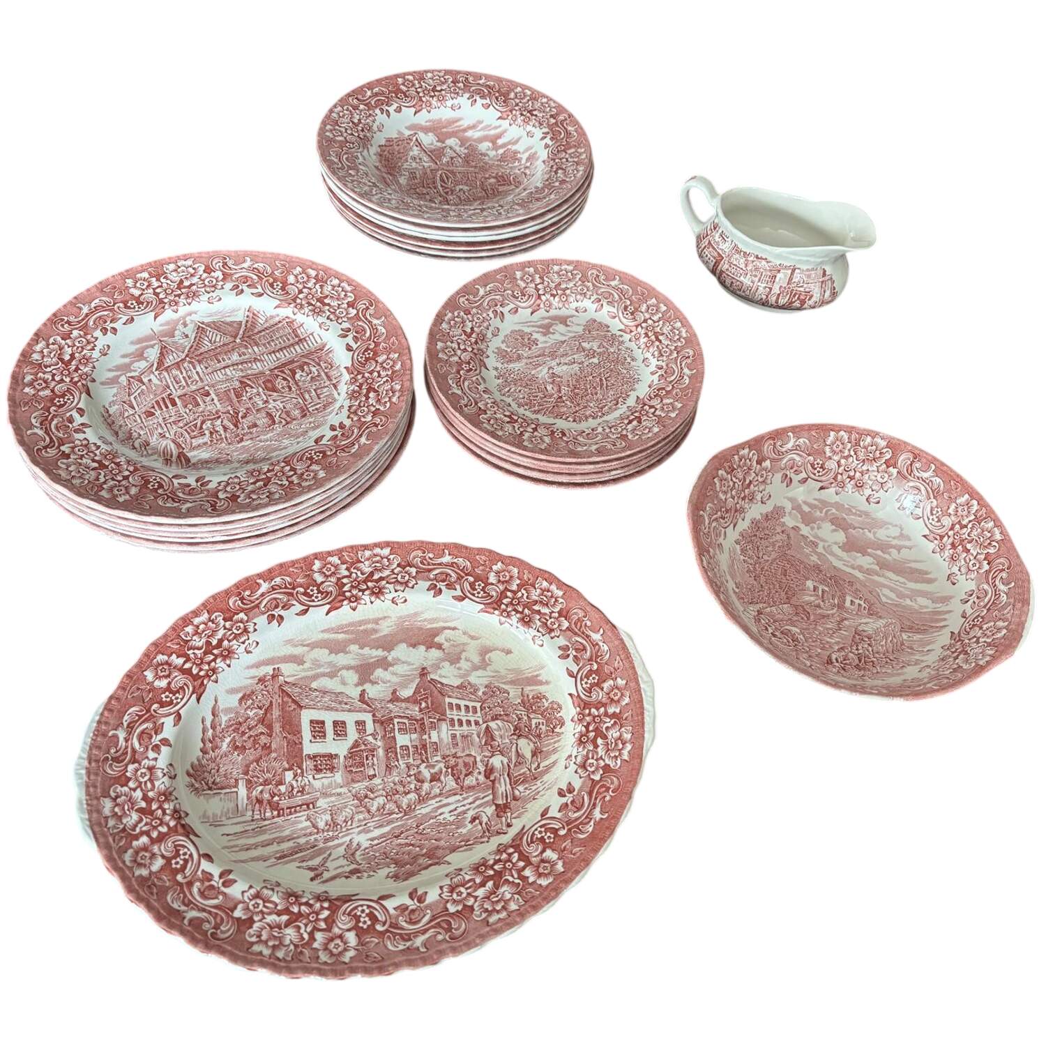 17th Century England Red 9" Round Vegetable Bowl by Royal Tudor-1