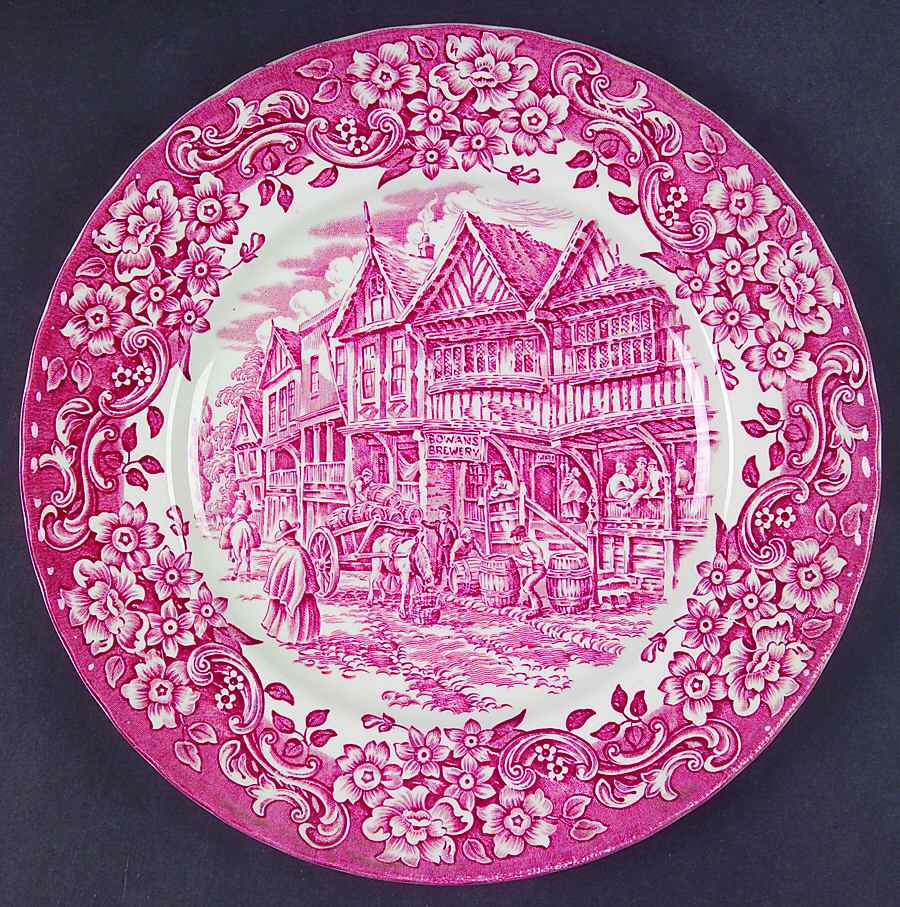 17th Century England Red Dinner Plate by Royal Tudor-1