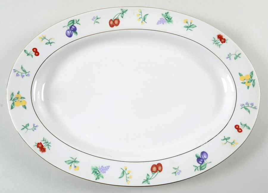 Chelsea (Gold Trim) 14" Oval Serving Platter by Royal Majestic-1