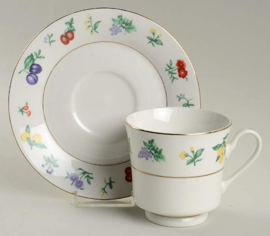 Chelsea (Gold Trim) Footed Cup & Saucer Set by Royal Majestic-1