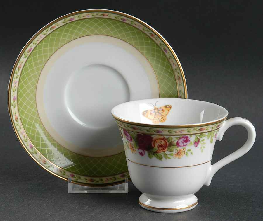 Seasons of Colour Spring Trellis Footed Cup & Saucer Set by Royal Albert-1