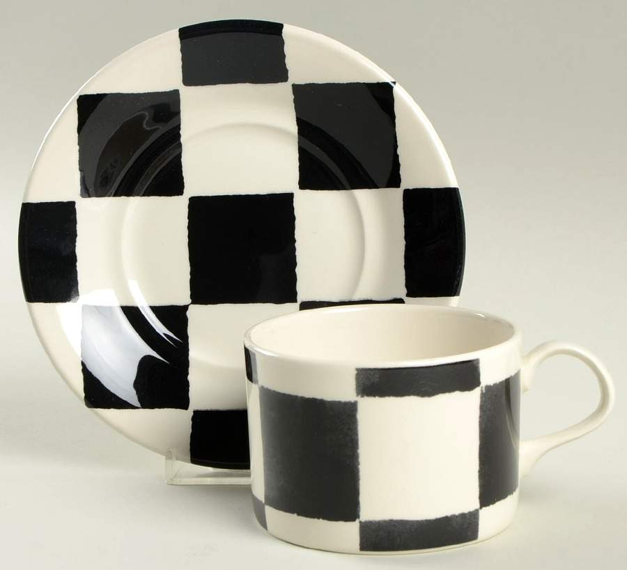 Chequers Flat Cup & Saucer Set by Royal Stafford-1