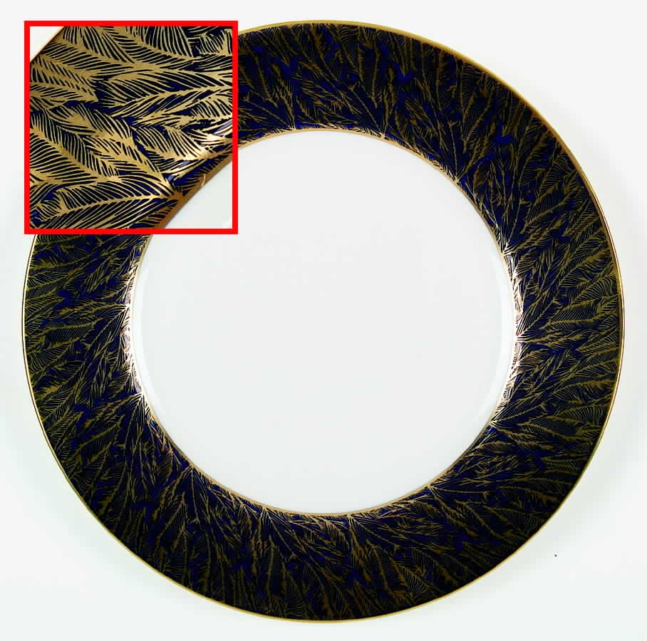 Gold Feather Blue Dinner Plate by Royal Worcester-1