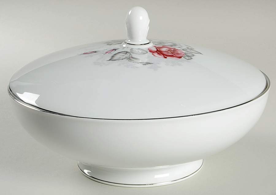 Gray Dawn Platinum (No Gray Band) Round Covered Vegetable by Rosenthal - Continental-1