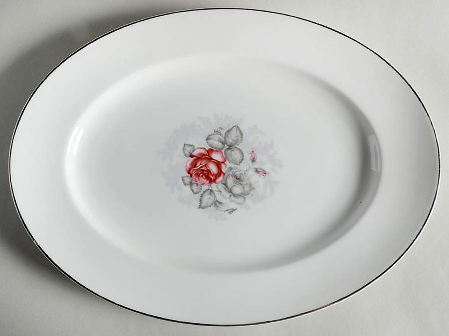 Gray Dawn Platinum (No Gray Band) 12" Oval Serving Platter by Rosenthal - Continental-1