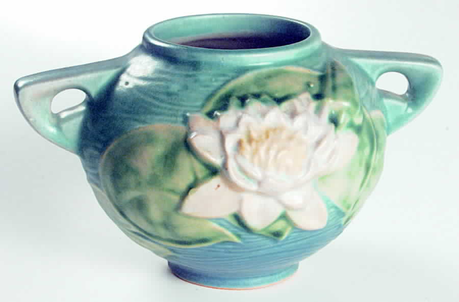 Water Lily Blue 4" Rose Bowl by Roseville-1