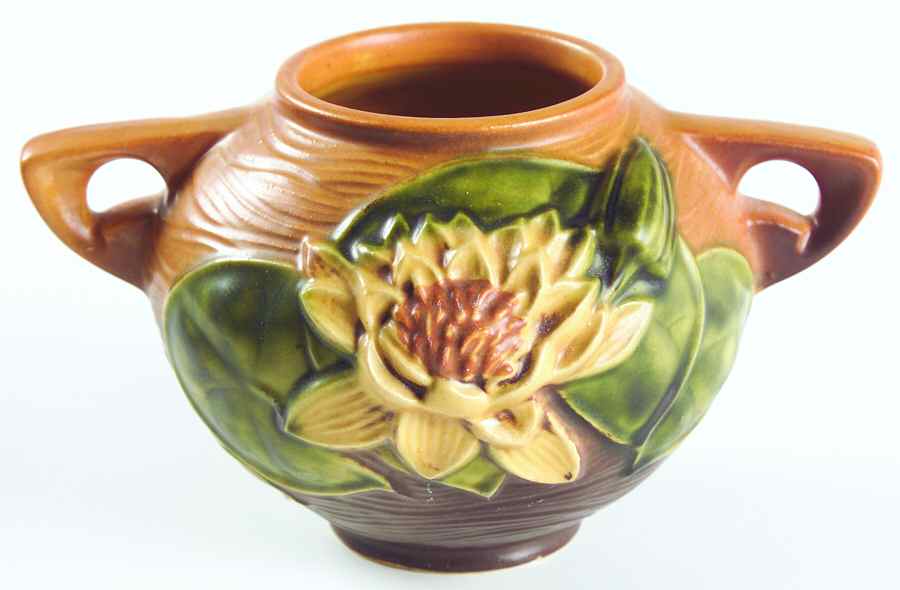 Water Lily Brown 4" Rose Bowl by Roseville-1