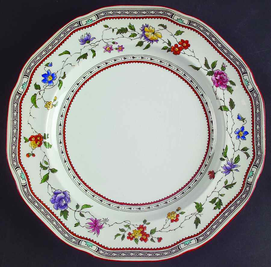 Jessamine (Gray Background) Luncheon Plate by Royal Cauldon-1