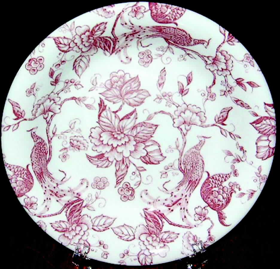 Exotic Bird-Red (Coupe, Smooth) Luncheon Plate by Ravensdale-1