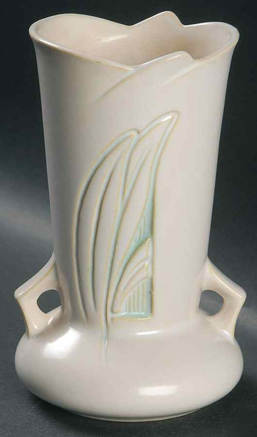 Silhouette White 6" Handled Vase by Roseville-1