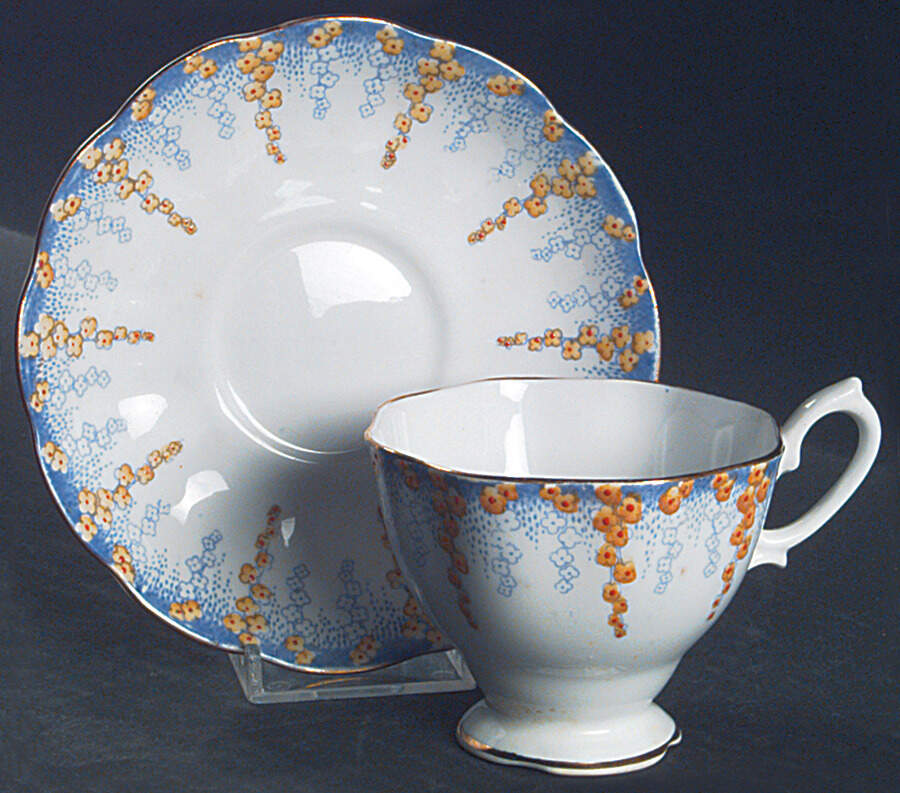 April Showers Footed Cup & Saucer Set by Royal Albert-1