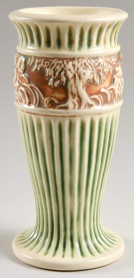 Donatello Green Ivory 8" Vase by Roseville-1