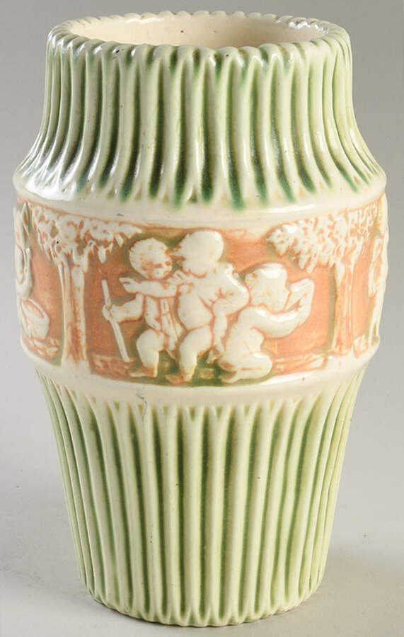 Donatello Green Ivory 8" Vase by Roseville-1
