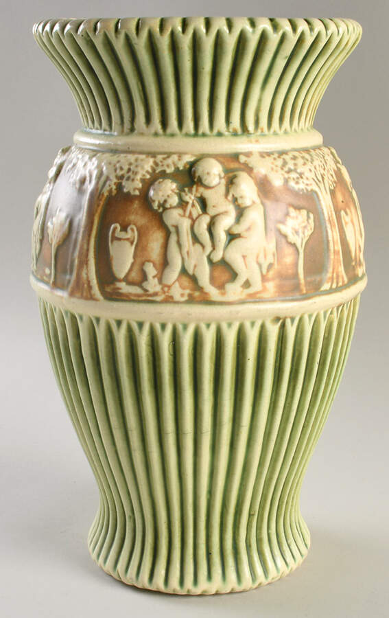 Donatello Green Ivory 12" Vase by Roseville-1