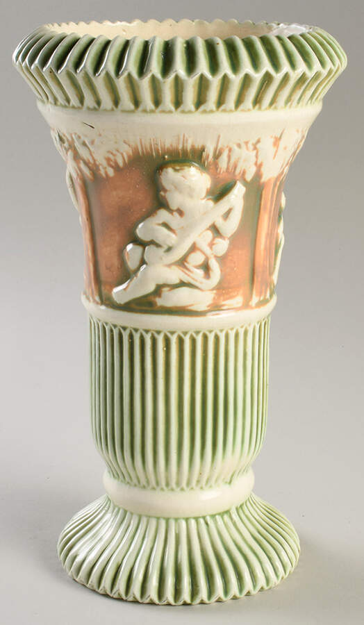 Donatello Green Ivory 10" Vase by Roseville-1