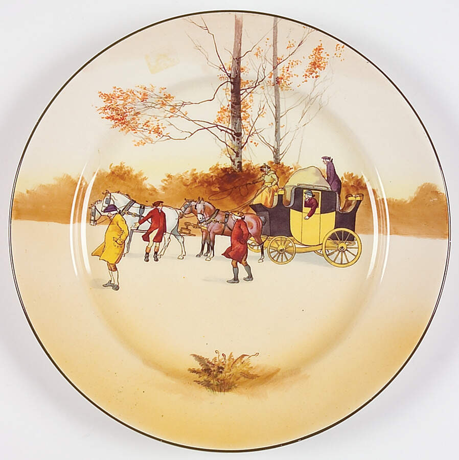 Coaching Days (Smooth, Earthenware) Dinner Plate by Royal Doulton-1