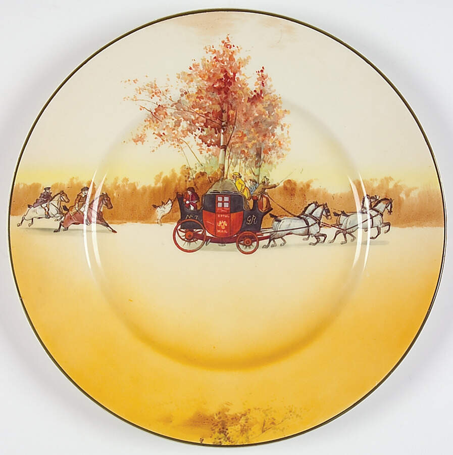 Coaching Days (Smooth, Earthenware) Dinner Plate by Royal Doulton-1