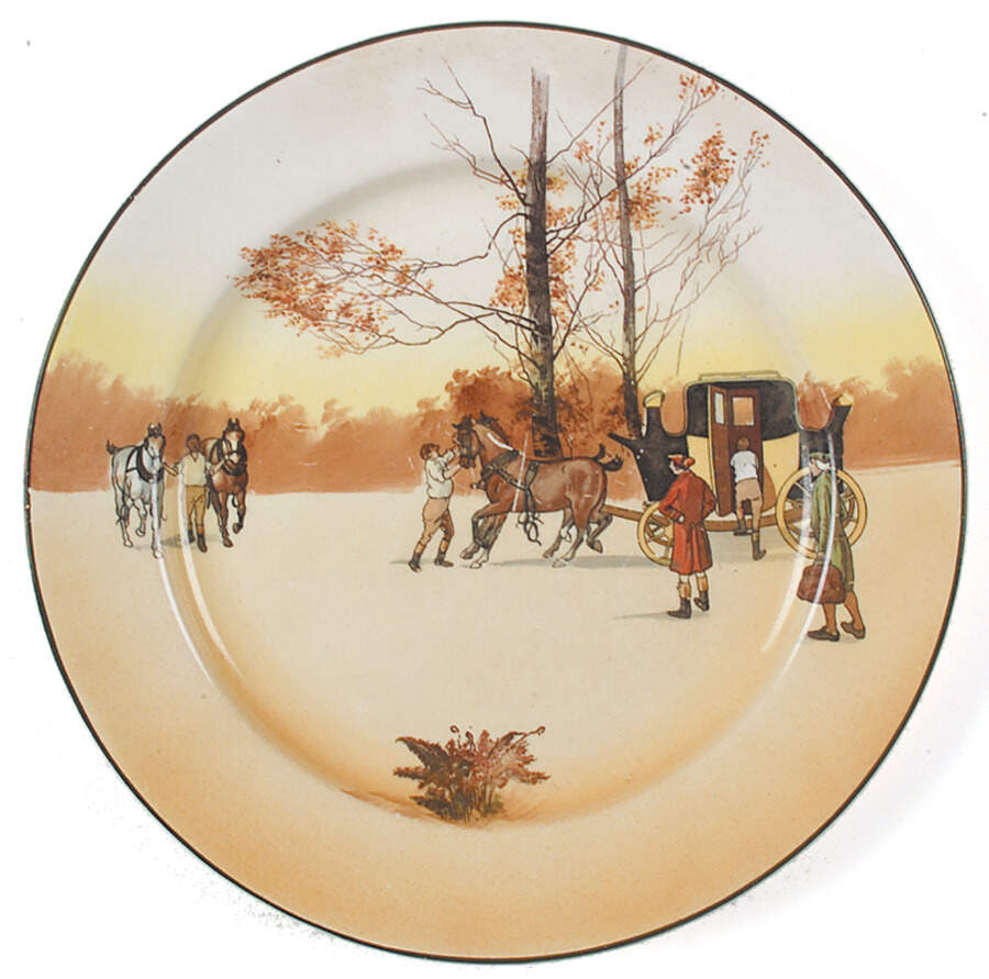 Coaching Days (Smooth, Earthenware) Dinner Plate by Royal Doulton-1
