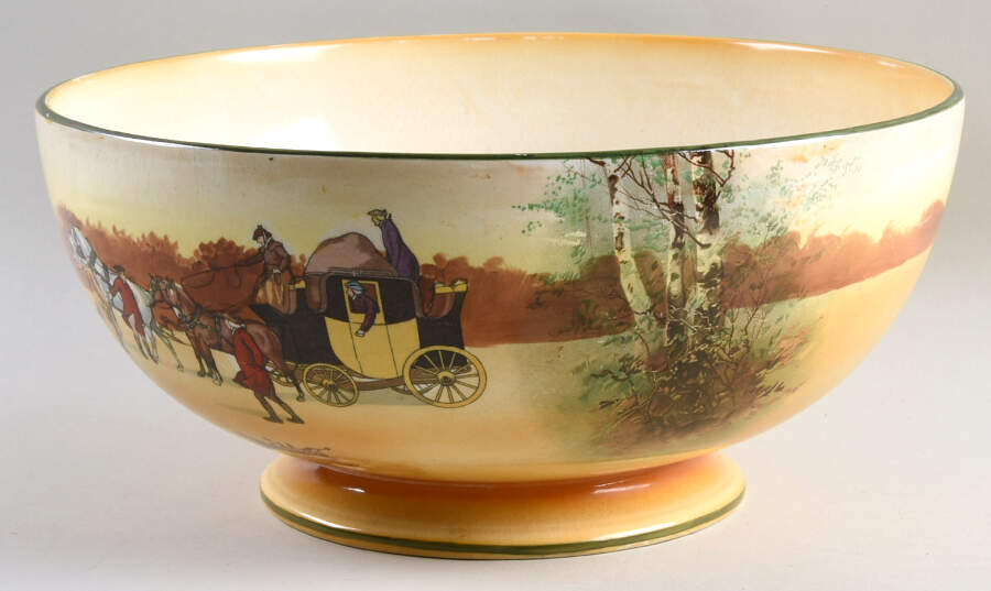Coaching Days (Smooth, Earthenware) Punch Bowl by Royal Doulton-1
