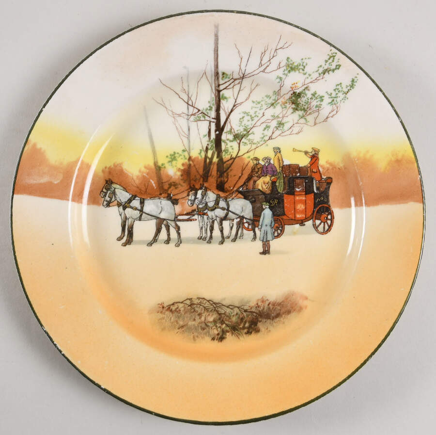 Coaching Days (Smooth, Earthenware) Dinner Plate by Royal Doulton-1
