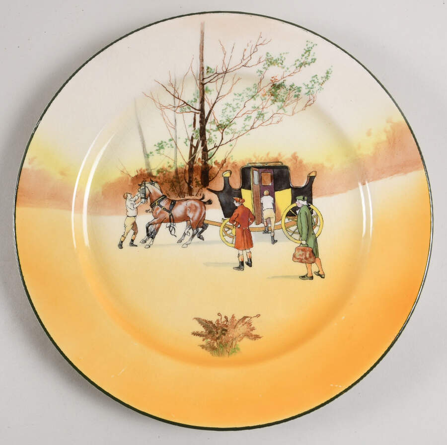 Coaching Days (Smooth, Earthenware) Dinner Plate by Royal Doulton-1
