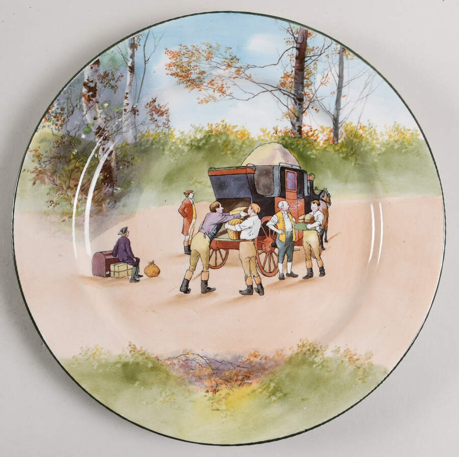 Coaching Days (Smooth, Earthenware) Dinner Plate by Royal Doulton-1