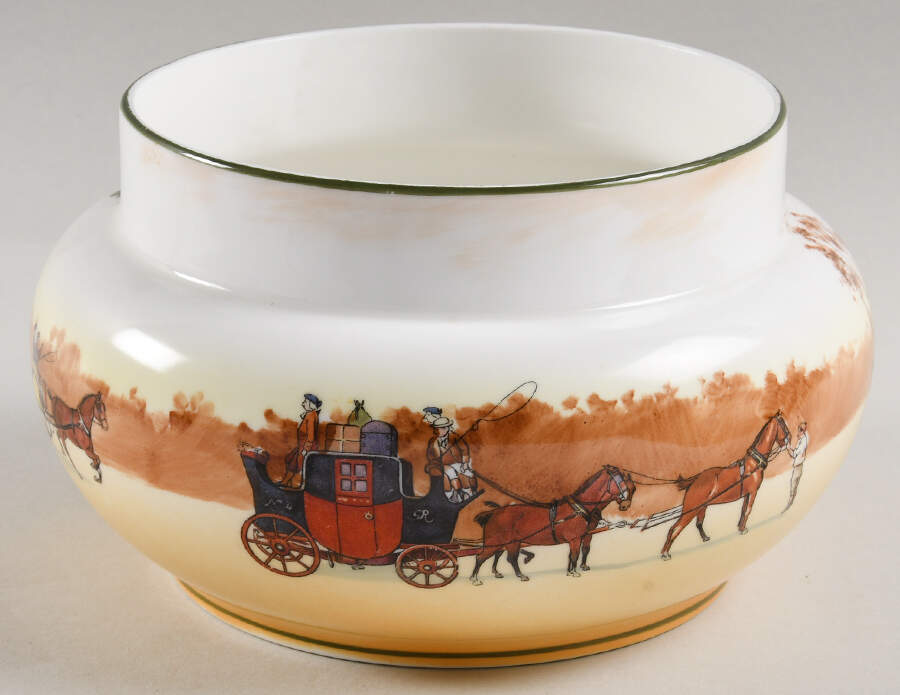 Coaching Days (Smooth, Earthenware) Bowl Vase by Royal Doulton-1
