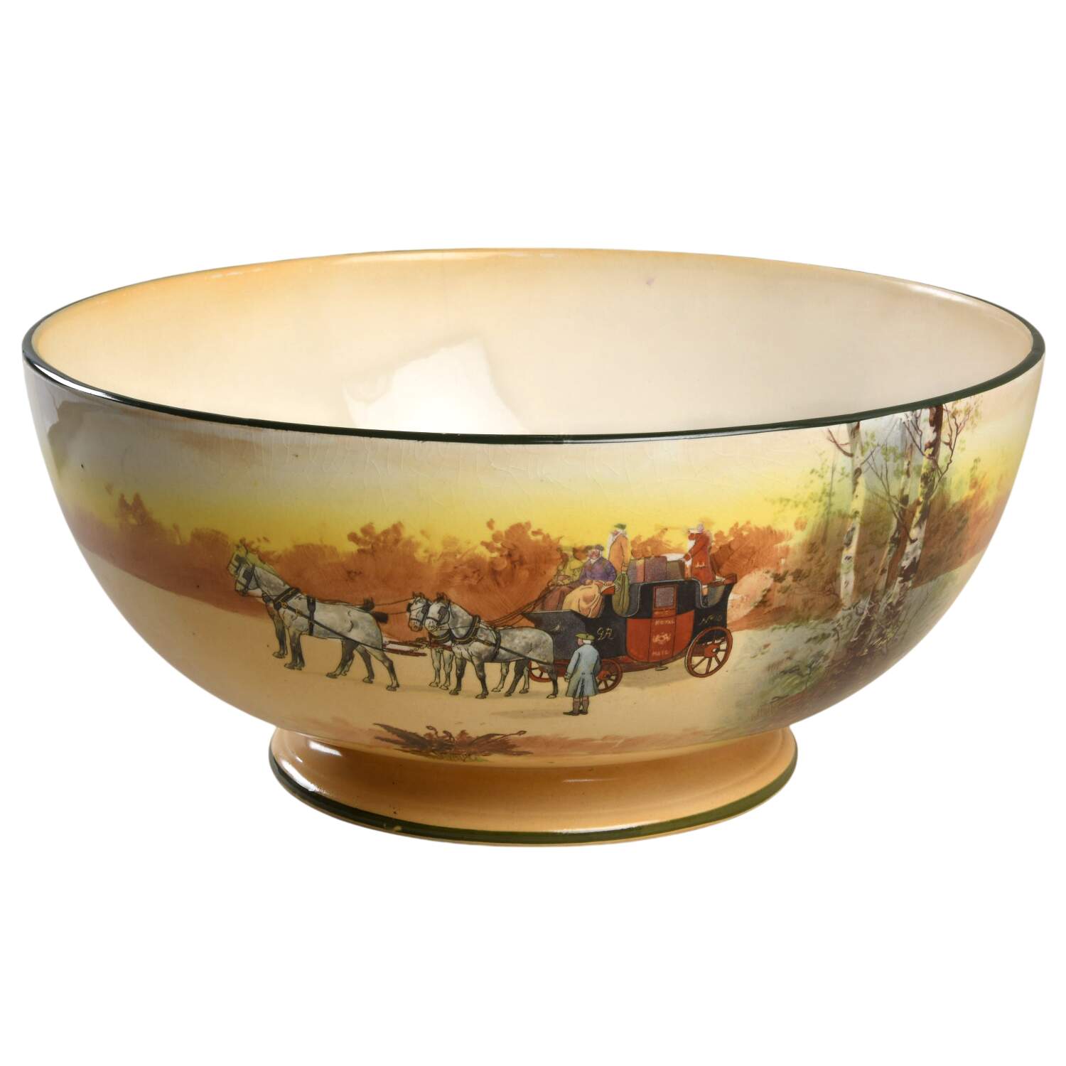 Coaching Days (Smooth, Earthenware) Punch Bowl by Royal Doulton-1