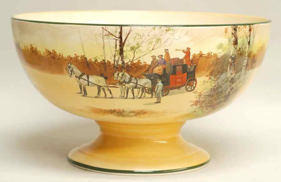 Coaching Days (Smooth, Earthenware) Punch Bowl by Royal Doulton-1