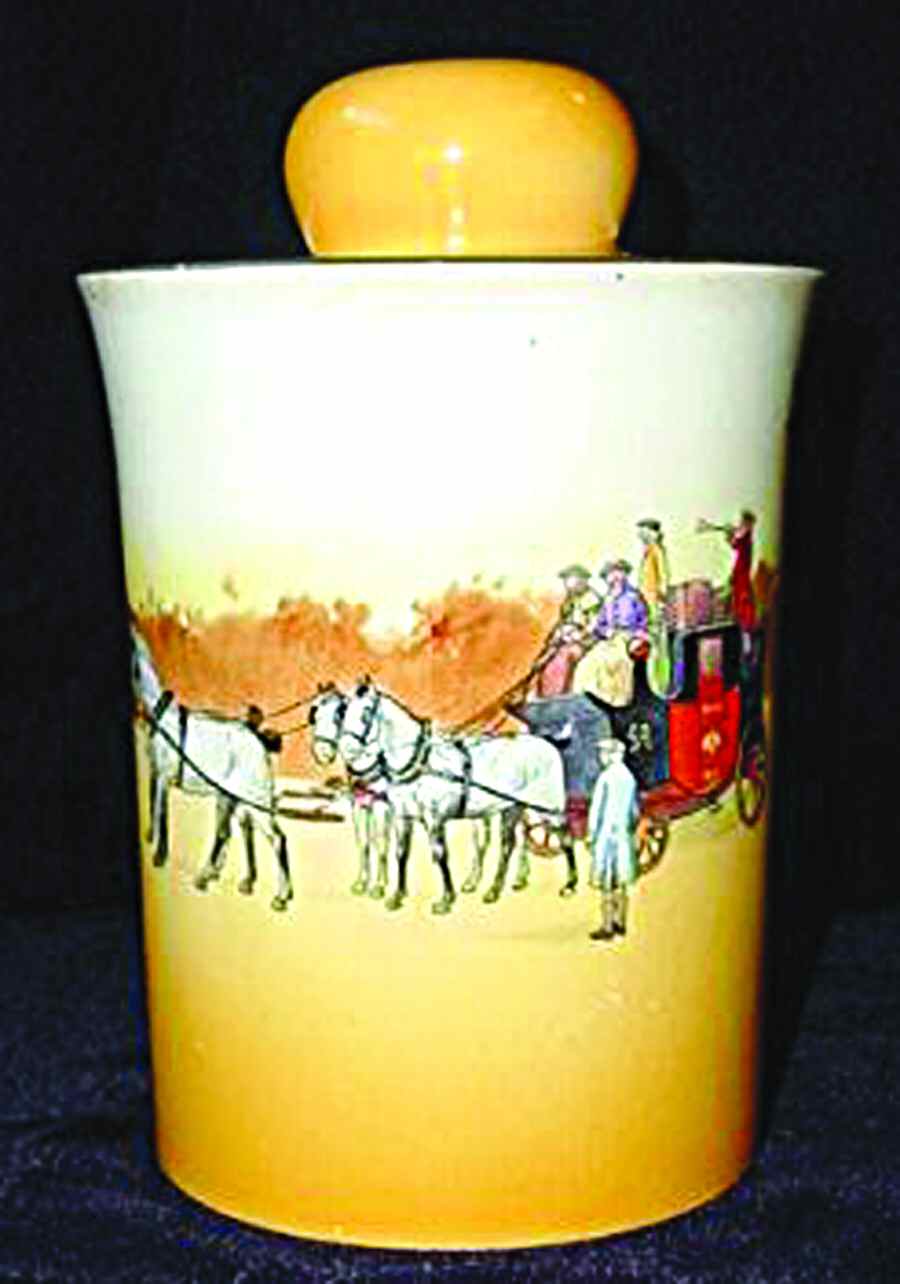 Coaching Days (Smooth, Earthenware) Tobacco Jar & Lid by Royal Doulton-1